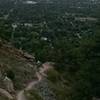 Upper part of Goat Trail clings to the cliff edge in places