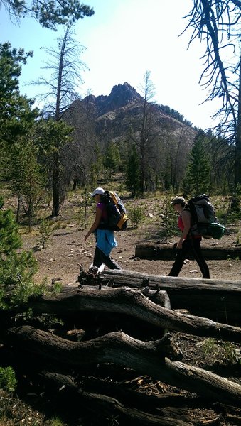 Crossing the saddle between Fourth of July Lake and Washington Lake