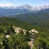 Views opening up of the Indian Peaks