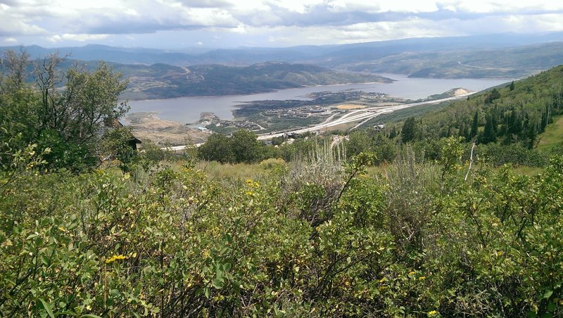 Jordanelle Reservoir spread out in the distance