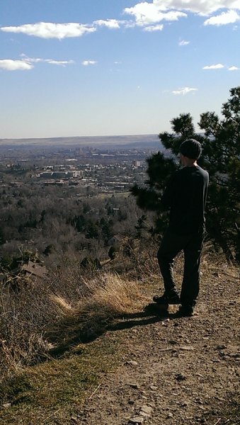 Taking in the views of Boulder from the Cairn Trail