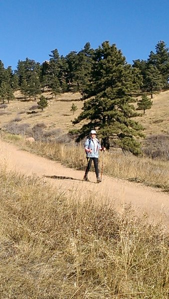 Wide, smooth hiking surface on the Sanitas Valley Trail