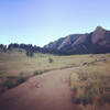 The Flatirons as seen from Chatauqua Trail.