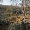 The rocky, cliff-top nature of River Trail.