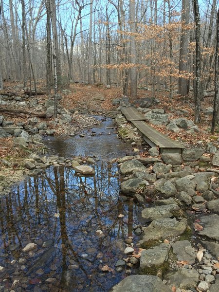 Winter solitude reflected in the calm water of Amber Gorge.