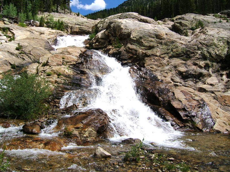 Waterfall along the Lawn Lake Trail. with permission from dreamer 200