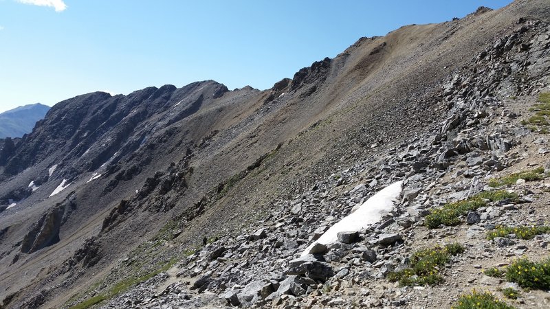 Gaining the ridge on Missouri Mountain