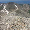 Mt Sherman summit looking down the ridgeline