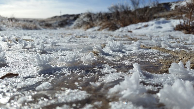 Interesting ice formations along the trail