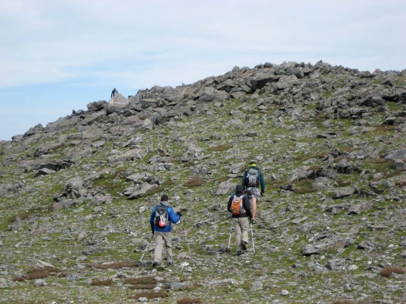 Hikers approaching the summit.