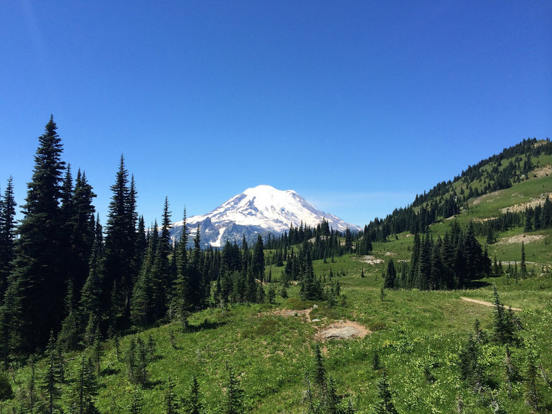 Dewey Lake and Rainier in the background.