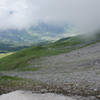 Nearing the Eiger's talus field.