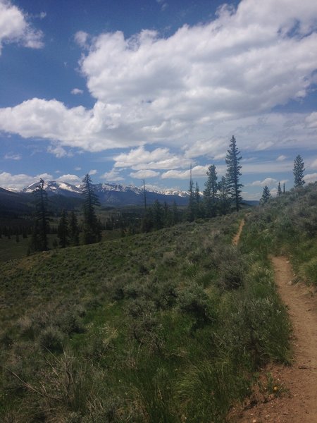 Running amongst the sage, I swear that stuff makes you run faster! Gore Range off in the distance.