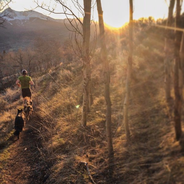 Always a good sunset run on Angler Mountain Trail!