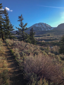 Beautiful view on the way down of Silver Coulouir on Buffalo
