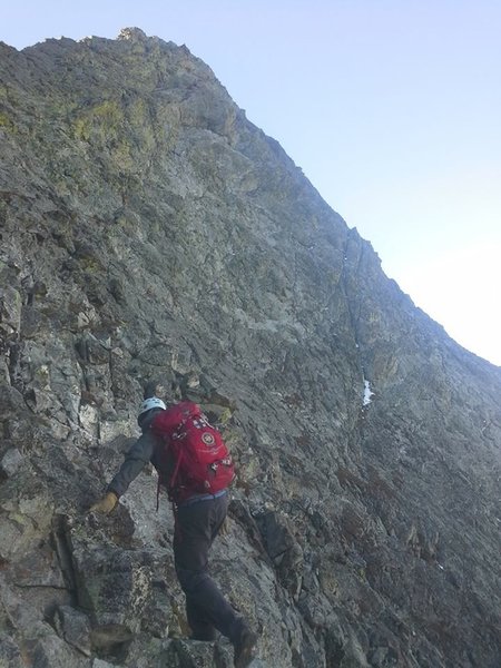 Standard exposure and scrambling along the Northwest Face.