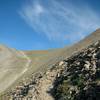 The saddle at 13,400 ft, as visible from above treeline on the Mt. Shavano Trail