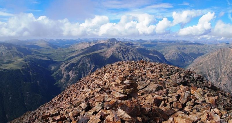 Views from the summit of Sunshine Peak.