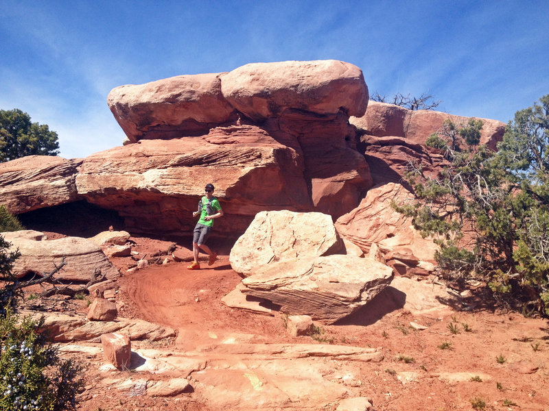 Running around the corner on Getaway Trail