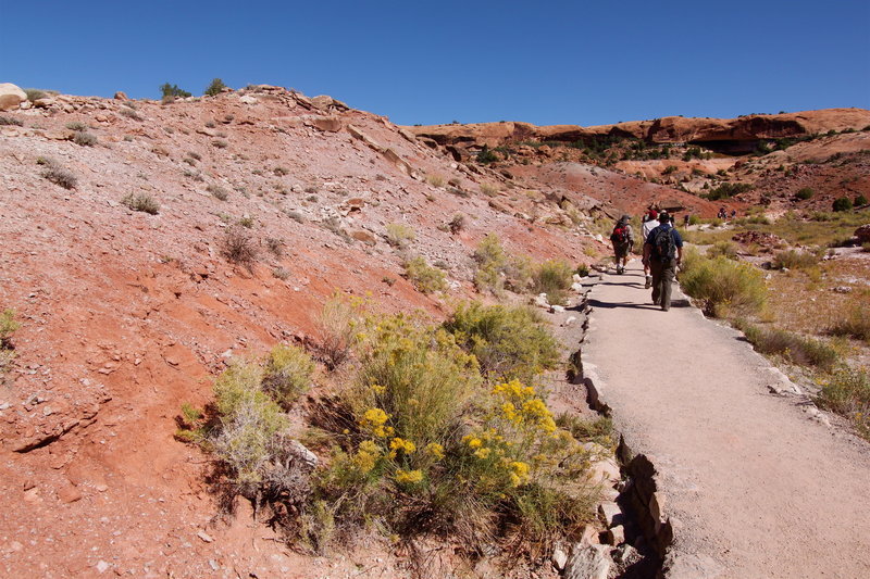 En route to Delicate Arch relay ramp from Wolfe Ranch