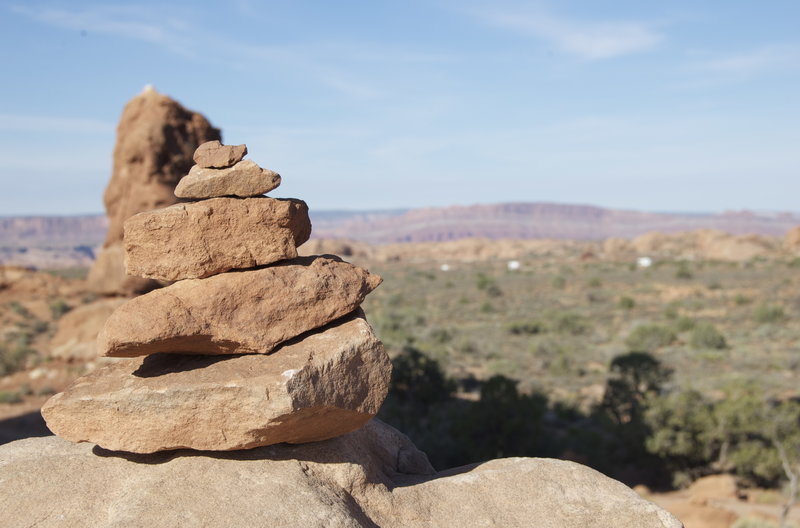 Follow rock cairns to guide you along the trail