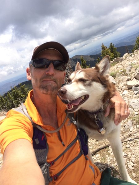 On top of Lake Peak with my running buddy.