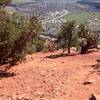 A look down at the Mushroom Rock trail around the steepest sections.