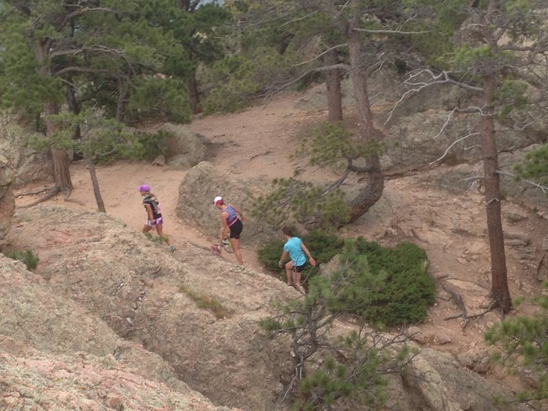 Racers heading up Arthur's Rock.