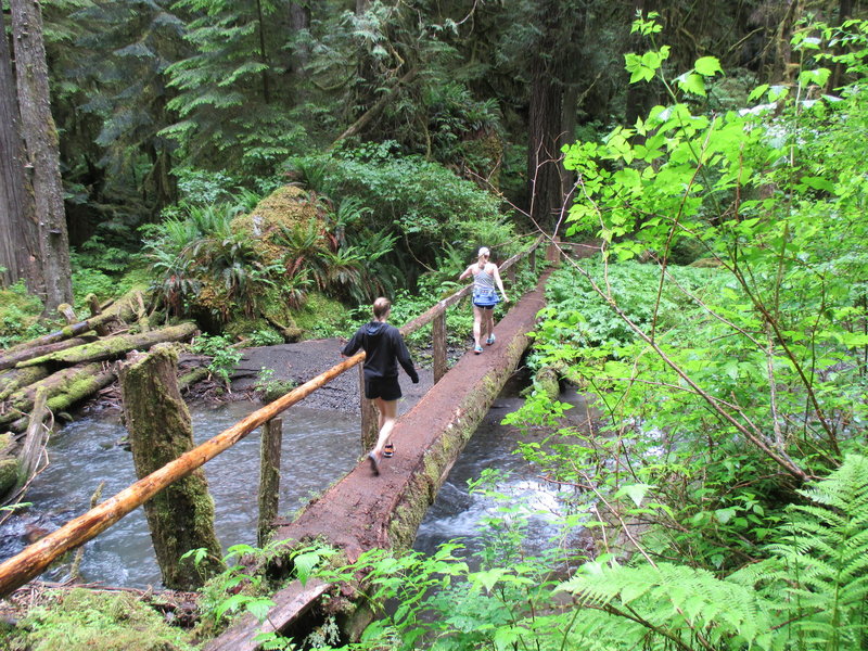 Crossing a bridge over the Little River.