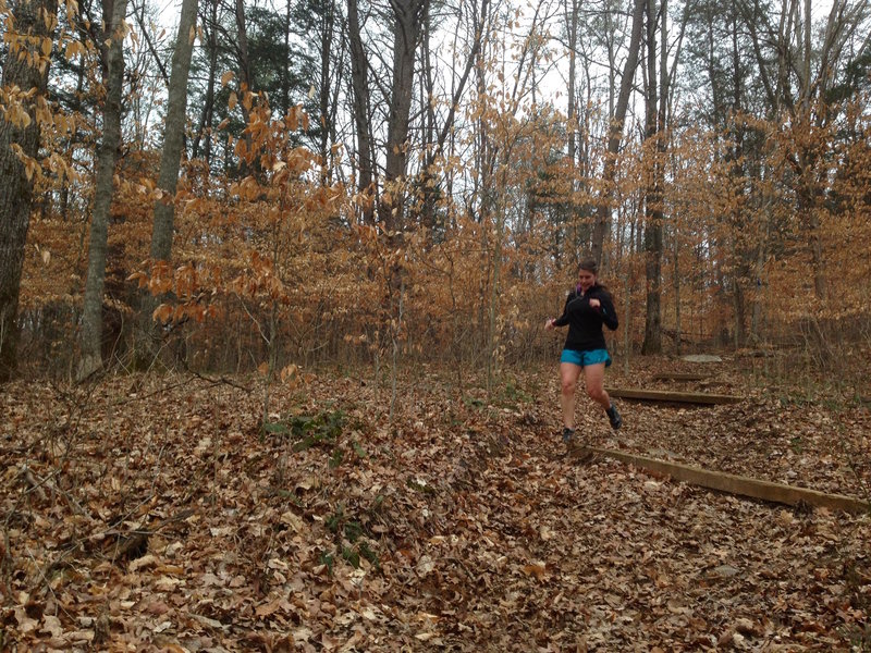 Bombing the fun whoop-worthy downhill on the Buffalo Creek Trail