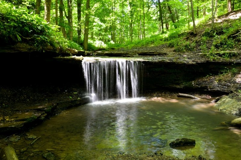 A waterfall along the Green loop.