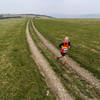 During the 2015 Moyleman race with climb up to Firle Beacon, with Mt Caburn and Lewes in the distance.