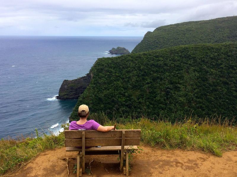 The end of the trail overlooking Honokane Nui "big" Valley.