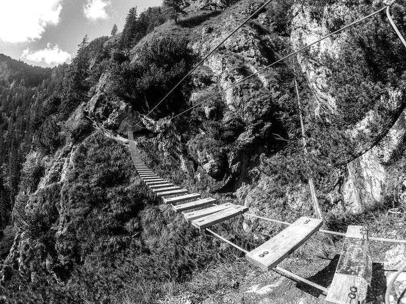 The Klettersteig route takes you over this nice little bridge!