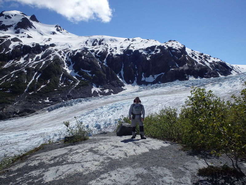 This is the Harding Icefield Trail that runs along Exit Glacier  (you can see in the background) in Kenai Fjords National Park. The trail ends at the Harding Icefield with great panoramic view. This was about 2 miles into the 8.2 mile roundtrip out and back hike.