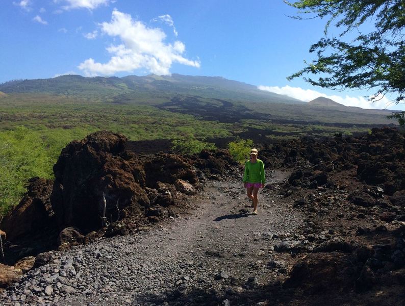 Amazing views of the 1790 lava flow (black fingers coming down the mountain) - the last on Maui.