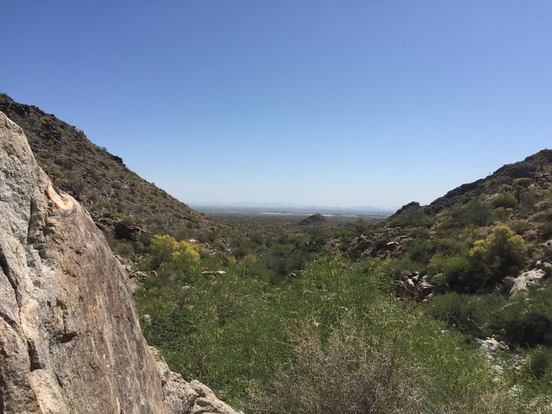 Looking back towards Phoenix from the Waterfall Canyon Trail