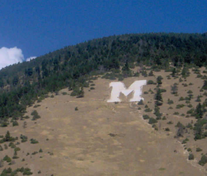 The College "M" from the The College M Trail.