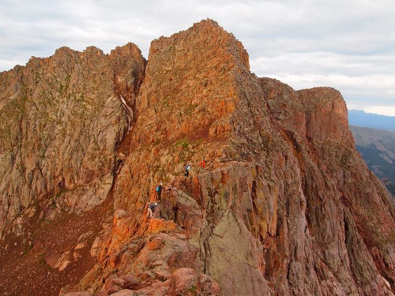 The famed "Catwalk" to Mt. Eolus, with the summit in the distance.