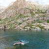 A refreshing, albeit frigid, swim at Twin Lakes.