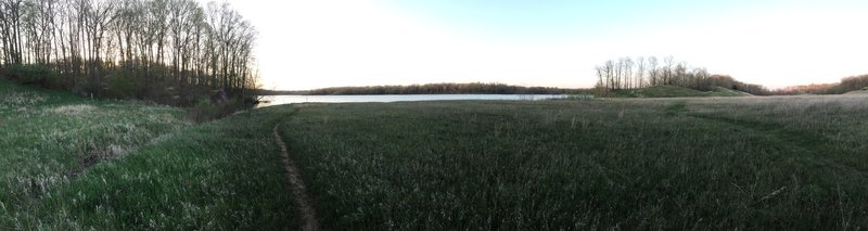 View of Mill Creek Lake from the emergency spillway.  Fay Pickering Memorial Trails