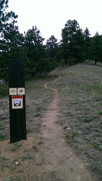 Sign near start of Lion's Lair Alternate Trail