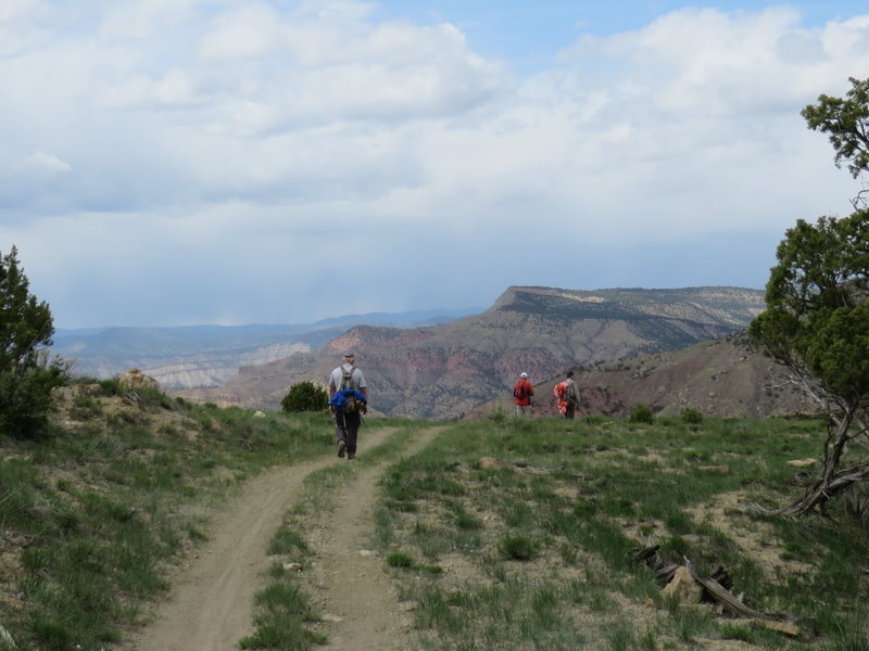 Following the old 2-track.