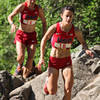 Over the top of the waterfalls at the 2014 Chupinaya Mountain Race