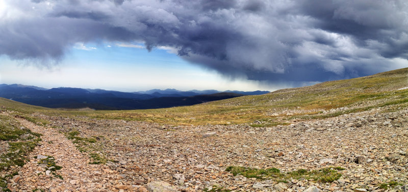 A nice, above treeline football field on Audubon. Check out the virga!