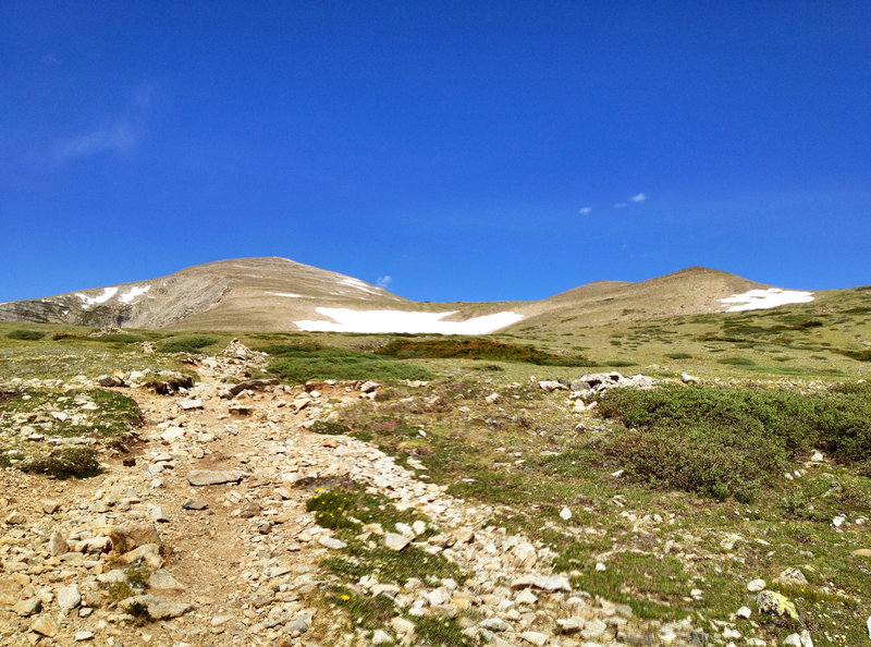 Looking to the summit.