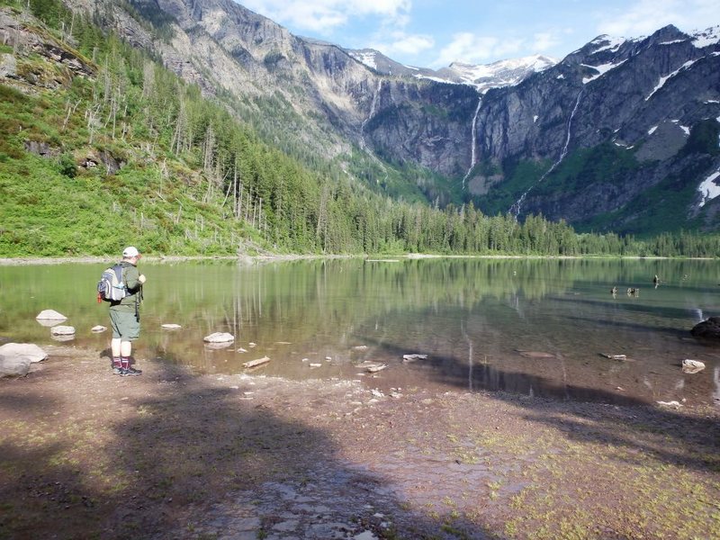 This is the end of the Avalanche Lake Trail in Glacier National Park.