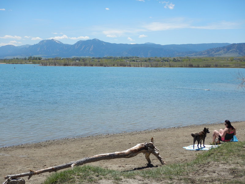 Views of the Flatirons from the Boulder Reservoir "beach"