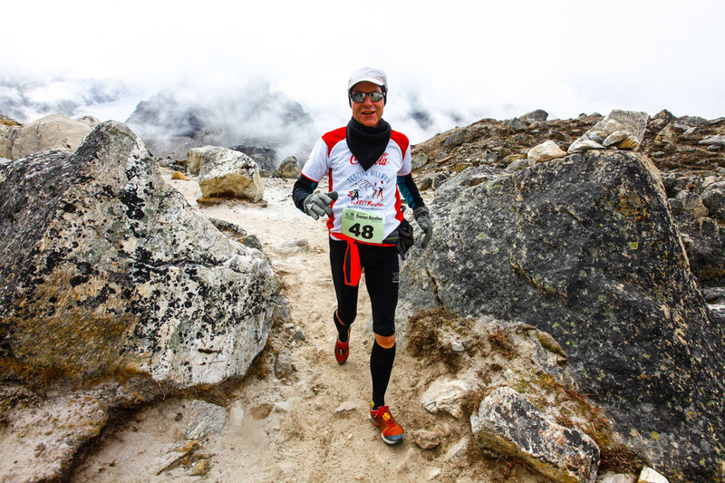 Coming down on the Everest Base Camp Trail.