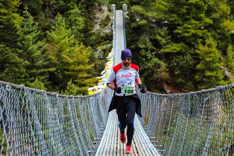 One of two river crossings in the race.